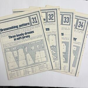 Vintage Designer Sewing Patterns Uncut Lot Of 4 Womens Dresses and Mens Jackets